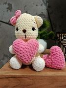 Zestaw prezentowy na Walentynki miś z serduszkiem + breloczek do kluczy