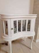 Barek na alkohol, biały, drewniany , herbaciarka, w kształcie nerki