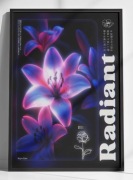 Plakat kwiaty A3 neon floral nowoczesny aesthetic