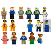 LEGO minifigi mix 16szt city marvel min017 sh874 hol266 que006 sc107 