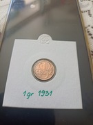 1 grosz 1931 w holderze 