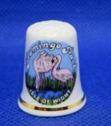 Naparstek Kolekcjonerski Porcelanowy Flamingi Wyspa Wight