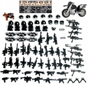 Zestaw Klocków Żołnierze działa ludziki Wojsko Motorcykl Armia Akcesoria