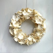 Wianek egzotyczny naturalny beżowy na drzwi 40cm