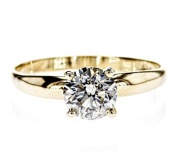 Pierścionek z brylantem 1ct H-I/SI2 z certyfikatem