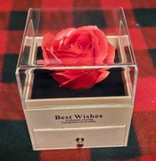 Zestaw Czerwonej Róży z Naszyjnikiem w Kształcie Serca