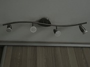 Lampa sufitowa 4pkt świetlne białe szkło srebrny mat metal stan bdb