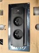 Gniazdko Evoline Back Flip czarny mat