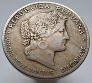 stara moneta Peru 20 Centavos 1919 UN MIL NOVECIENTOS DIECINUEVE