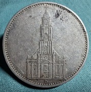 Moneta srebrna Niemcy 5 Marek Kościół garnizonowy Poczdam 1934 D
