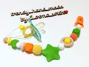 Zawieszka do smoczka, uchwyt do smoczka, klips do smoczka, kolor jesienny