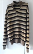 Sweter męski Hugo Boss XL 100% wełna paski