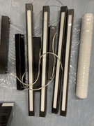 4 wiszące lampy podłużne czarne LED