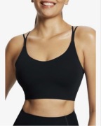 Damski Sportowy Biustonosz Krzyżowy – Czarny 2XL