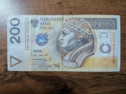 Banknot 200 zl seria YC 1994, seria zastępcza!