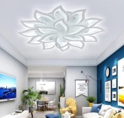 Żyrandol LED Kwiat Lotosu Czarny 18 płatków + Pilot