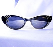 Okulary słoneczne Polaroid PLD 6084 kocie czarne białe polaryzacja   