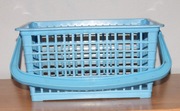 Koszyk plastikowy z rączką niebieski PRL