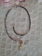 Naszyjnik handmade ze stali nierdzewnej z naturalnych kamieni turmalin 