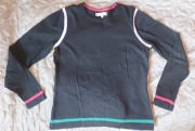 Hobbs sweter damski czarny kolorowe paski bawełna wełna okazja M 38 S 36
