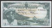 KONGO BELGIJSKIE 20 FRANKÓW 1957 - T