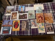 Pocztówki różne: Wenecja, malarstwo, Daniel Olbrychski, statek Dar Pomorza