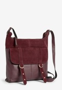 Next leather torebka skórzanalistonoszka burgundowa bordo skóra naturalna