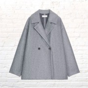 Szary płaszcz wiosenny Zara oversize