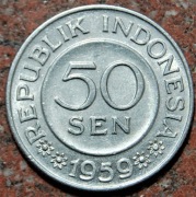 moneta 50 SEN 1959 Indonezja aluminium