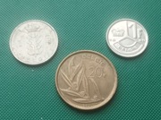 BELGIA Belgie - Zestaw 3 monet 1 20 Franc Frank 1977 1982 1989 K5