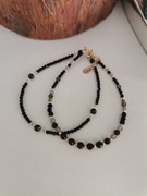 Podwójna bransoletka na lince znak zodiaku Byk turmalin szafir regulacja 