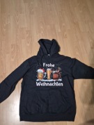 Czarna bluza z kapturem Hoodie Świąteczna Piwo L !