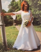 Biała suknia jak nowa ślubna koronka gorset długa księżniczka S M 36 38