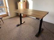 Biurko stojące lity dąb 140x80cm eletryczne