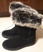 Kozaki dziewczęce skórzane nubuk BARTEK rozmiar 33, wkładka 21,8 cm