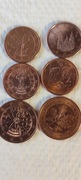 Monety euro centy  6 sztuk. !!! 
