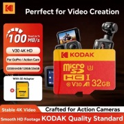 Karta pamięci KODAK 32GB MicroSD SDXC C10 V30 U3 A1 4K PREMIUM Chip 100MB/s