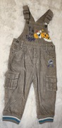 Sztruksowe ogrodniczki khaki r. 86 Disney Cool Club Tygrysek 