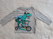 Szara bluzka z długim rękawem dinozaur piłka 3d F&F 92 - 98 jak nowa