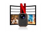 Projektor LED 4K z WiFi Bluetooth, zintegrowany Netflix Google TV,
