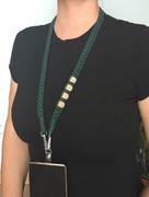 Pasek do torebki telefonu aparatu makrama handmade zielony smycz boho HOPE