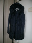 Monnari granatowa puchowa dłuższa kurtka z kapturem + 4F 36/38 S/M