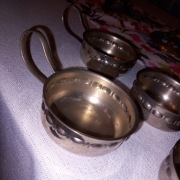 4szt czerpak do degustacji wina Francja srebro 