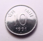 Indie 10 paisa 1991 Noida PIĘKNA!