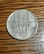 Moneta z 1973 r. PRL z kłosami i budynkami w tle 