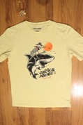 T-shirt Jack and Jones r. S żółty unisex rekin czaszka kr rękaw 