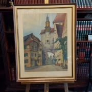 Duża akwarela - pejzaż