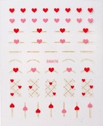 Naklejki na paznokcie Serce / Walentynki / Miłość / duży arkusz