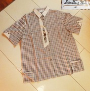 Landhaus mode świetna kraciasta koszula hafty r.42