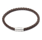 Skórzana brazoletka ciemno brązowa. 